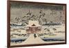 Snow at Benzaiten Shrine in the Pond of Inokashira, 1843-1847-Utagawa Hiroshige-Framed Giclee Print