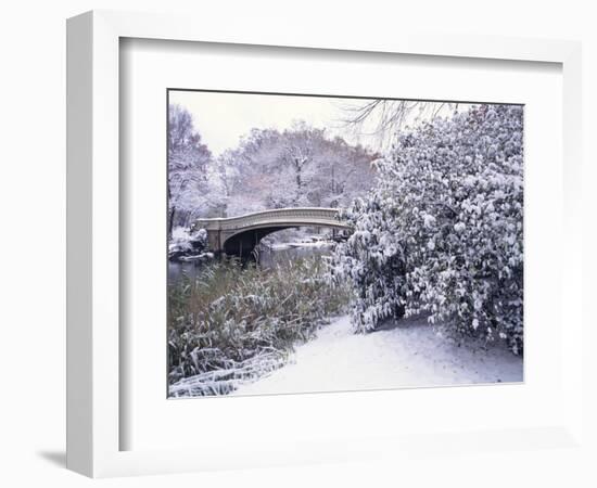 Snow at Bow Bridge in Central Park-Alan Schein-Framed Photographic Print