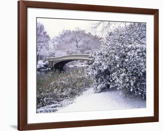 Snow at Bow Bridge in Central Park-Alan Schein-Framed Photographic Print