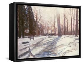 Snow at Broadlands-Paul Stewart-Framed Stretched Canvas