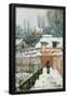 Snow at Louveciennes. Date/Period: 1874. Painting. Oil on canvas. Height: 22 mm (0.86 in); Width...-Alfred Sisley-Framed Poster