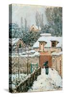 Snow at Louveciennes. Date/Period: 1874. Painting. Oil on canvas. Height: 22 mm (0.86 in); Width...-Alfred Sisley-Stretched Canvas