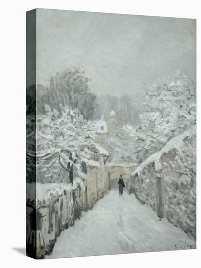 Snow at Louveciennes-Alfred Sisley-Stretched Canvas