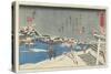 Snow at Matsuchi Hill, 1847-1852-Utagawa Kunisada-Stretched Canvas