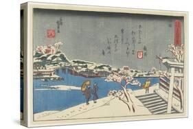 Snow at Matsuchi Hill, 1847-1852-Utagawa Kunisada-Stretched Canvas