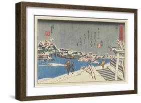 Snow at Matsuchi Hill, 1847-1852-Utagawa Kunisada-Framed Giclee Print