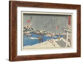 Snow at Matsuchi Hill, 1847-1852-Utagawa Kunisada-Framed Giclee Print