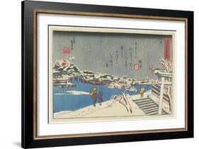 Snow at Matsuchi Hill, 1847-1852-Utagawa Kunisada-Framed Giclee Print
