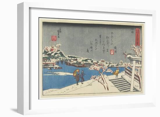 Snow at Matsuchi Hill, 1847-1852-Utagawa Kunisada-Framed Giclee Print