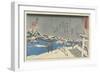 Snow at Matsuchi Hill, 1847-1852-Utagawa Kunisada-Framed Giclee Print