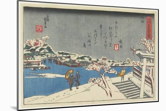 Snow at Matsuchi Hill, 1847-1852-Utagawa Kunisada-Mounted Giclee Print