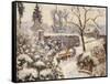 Snow at Montfoucault, 1891-Camille Pissarro-Framed Stretched Canvas