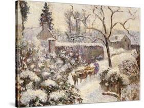 Snow at Montfoucault, 1891-Camille Pissarro-Stretched Canvas