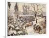 Snow at Montfoucault, 1891-Camille Pissarro-Framed Giclee Print