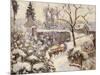 Snow at Montfoucault, 1891-Camille Pissarro-Mounted Giclee Print