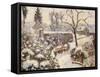 Snow at Montfoucault, 1891-Camille Pissarro-Framed Stretched Canvas