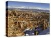 Snow at Sunset Point in Bryce Canyon National Park-Danny Lehman-Stretched Canvas