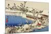 Snow at the Field of the Kameido Tenman Shrine-Ando Hiroshige-Mounted Giclee Print