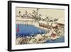Snow at the Field of the Kameido Tenman Shrine-Ando Hiroshige-Framed Giclee Print