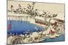 Snow at the Field of the Kameido Tenman Shrine-Ando Hiroshige-Mounted Giclee Print