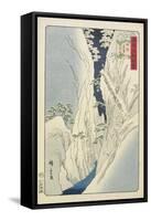 Snow at the Kiso Gorge in Shinshu Province, November 1859-null-Framed Stretched Canvas