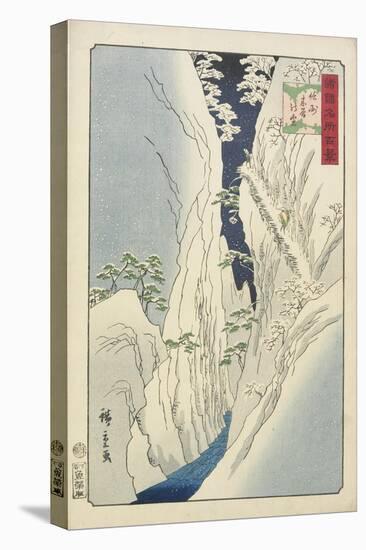 Snow at the Kiso Gorge in Shinshu Province, November 1859-null-Stretched Canvas