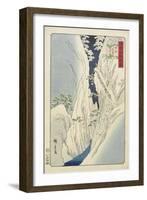 Snow at the Kiso Gorge in Shinshu Province, November 1859-null-Framed Giclee Print