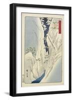 Snow at the Kiso Gorge in Shinshu Province, November 1859-null-Framed Giclee Print