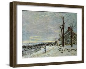 Snow at Veneux-Nadon, C.1880-Alfred Sisley-Framed Giclee Print