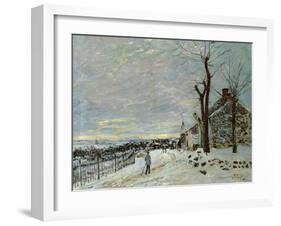 Snow at Veneux-Nadon, C.1880-Alfred Sisley-Framed Giclee Print