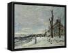 Snow at Veneux-Nadon, C.1880-Alfred Sisley-Framed Stretched Canvas