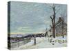 Snow at Veneux Nadon-Alfred Sisley-Stretched Canvas