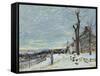 Snow at Veneux Nadon-Alfred Sisley-Framed Stretched Canvas