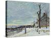 Snow at Veneux Nadon-Alfred Sisley-Stretched Canvas