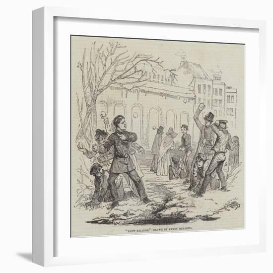 Snow-Balling-Joseph Kenny Meadows-Framed Giclee Print