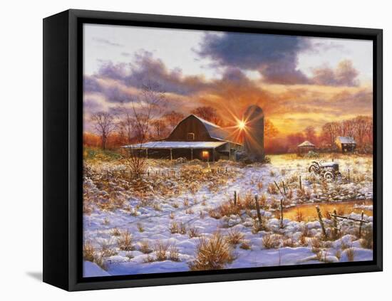 Snow Barn-Bill Makinson-Framed Stretched Canvas