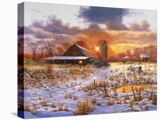 Snow Barn-Bill Makinson-Stretched Canvas