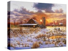 Snow Barn-Bill Makinson-Stretched Canvas