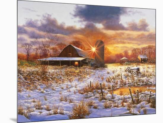 Snow Barn-Bill Makinson-Mounted Giclee Print