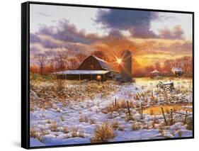 Snow Barn-Bill Makinson-Framed Stretched Canvas