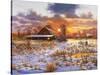 Snow Barn-Bill Makinson-Stretched Canvas