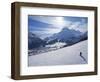 Snow-Boarder on Piste at Lech Near St. Anton Am Arlberg in Winter Snow, Austrian Alps-null-Framed Photographic Print