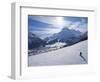 Snow-Boarder on Piste at Lech Near St. Anton Am Arlberg in Winter Snow, Austrian Alps-null-Framed Photographic Print