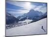 Snow-Boarder on Piste at Lech Near St. Anton Am Arlberg in Winter Snow, Austrian Alps-null-Mounted Photographic Print