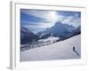 Snow-Boarder on Piste at Lech Near St. Anton Am Arlberg in Winter Snow, Austrian Alps-null-Framed Photographic Print