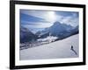 Snow-Boarder on Piste at Lech Near St. Anton Am Arlberg in Winter Snow, Austrian Alps-null-Framed Photographic Print