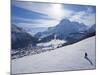 Snow-Boarder on Piste at Lech Near St. Anton Am Arlberg in Winter Snow, Austrian Alps-null-Mounted Photographic Print