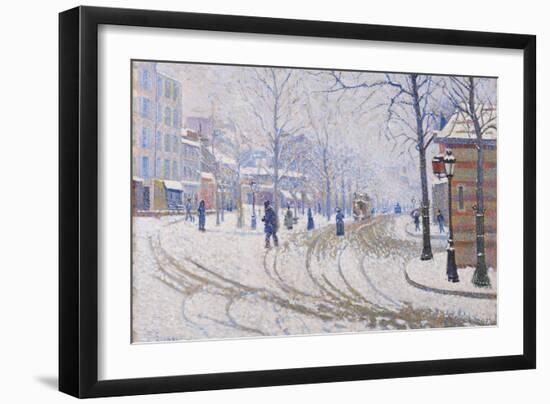 Snow, Boulevard De Clichy, Paris, 1886-Paul Signac-Framed Giclee Print