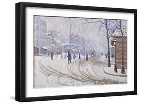 Snow, Boulevard De Clichy, Paris, 1886-Paul Signac-Framed Giclee Print