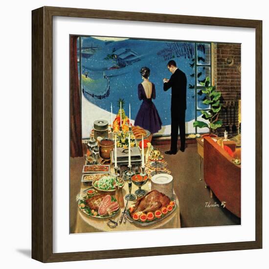 "Snow Buffet Party," February 20, 1960-Thornton Utz-Framed Giclee Print